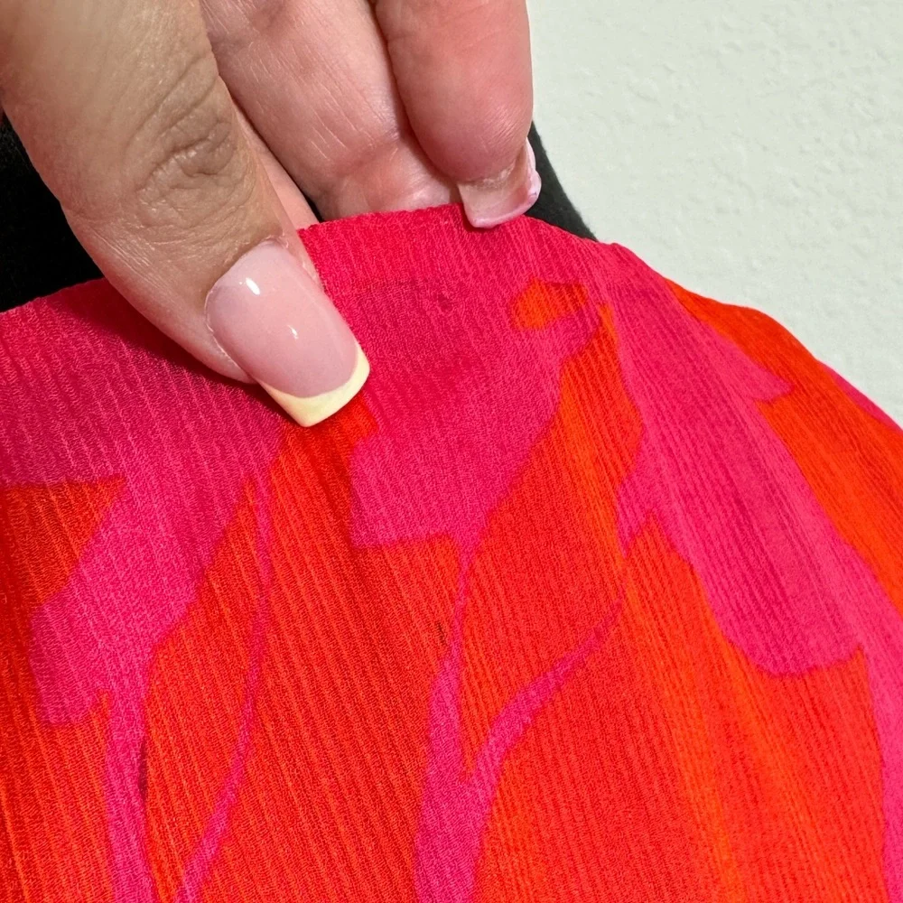 Red Pleated Tie Front Maxi Sundress - Picture 7 of 13
